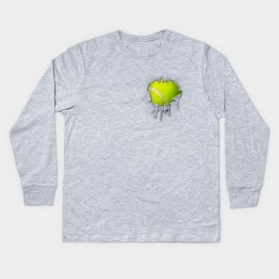 Shredded, Ripped and Torn Tennis Kids Long Sleeve T-Shirt